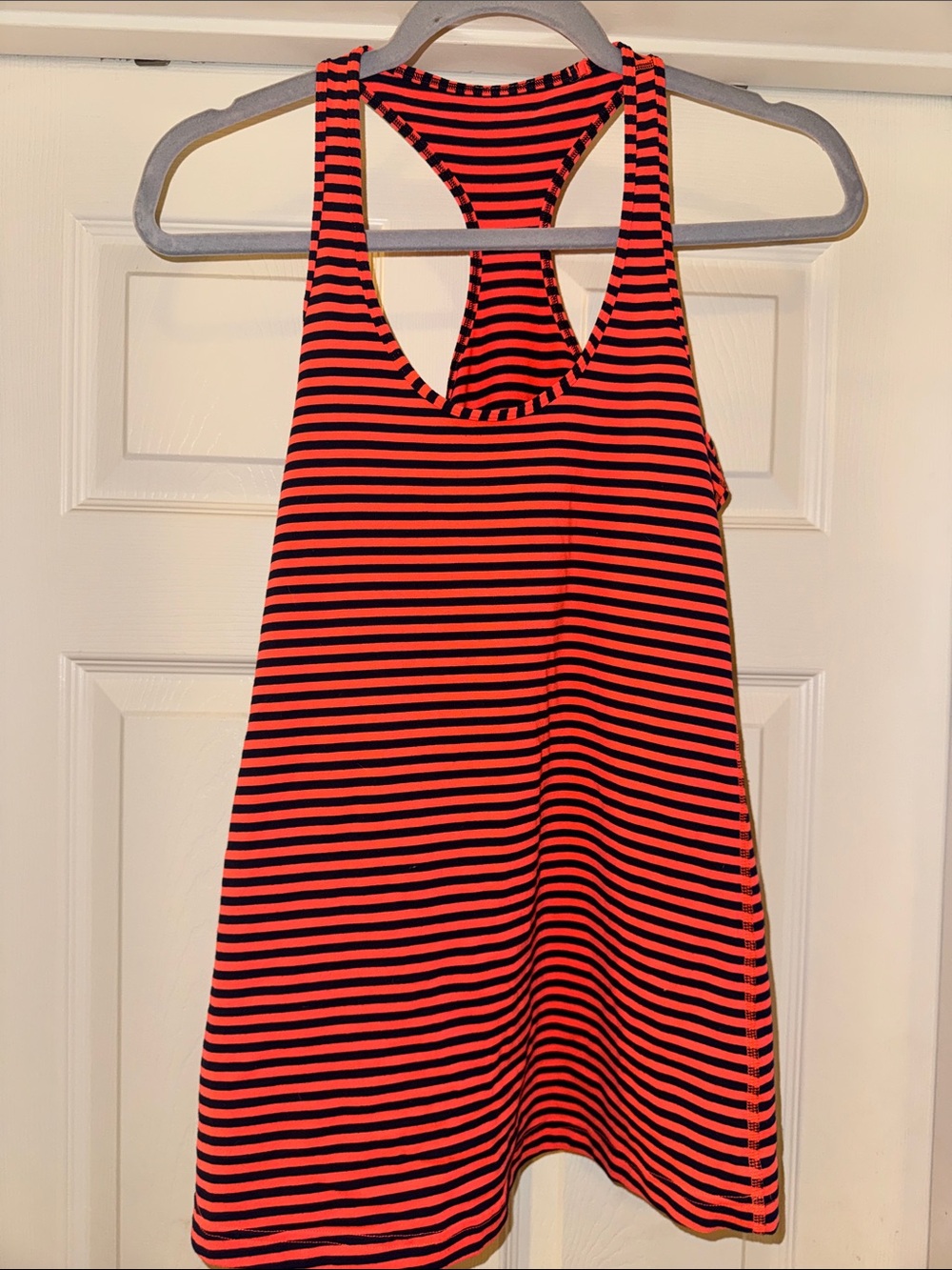 lululemon athletica Striped Racerback Tank - Orange & Navy